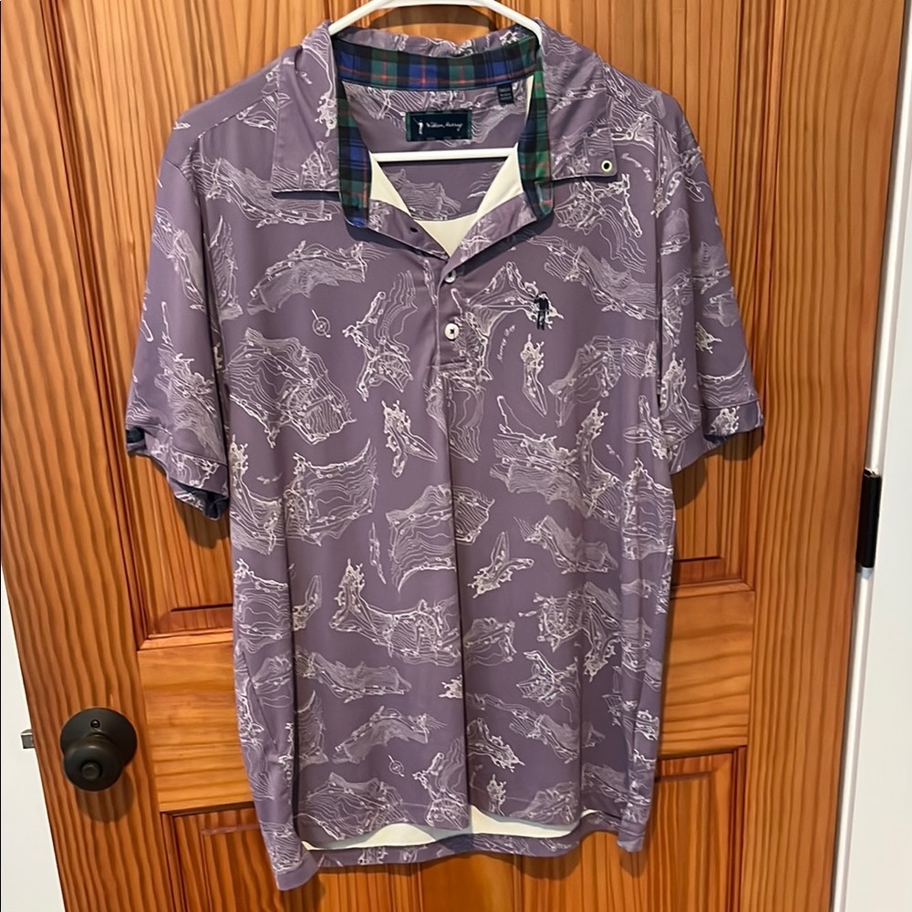 William Murray Golf Purple Patterned Polo Shirt - Murray Bay.
